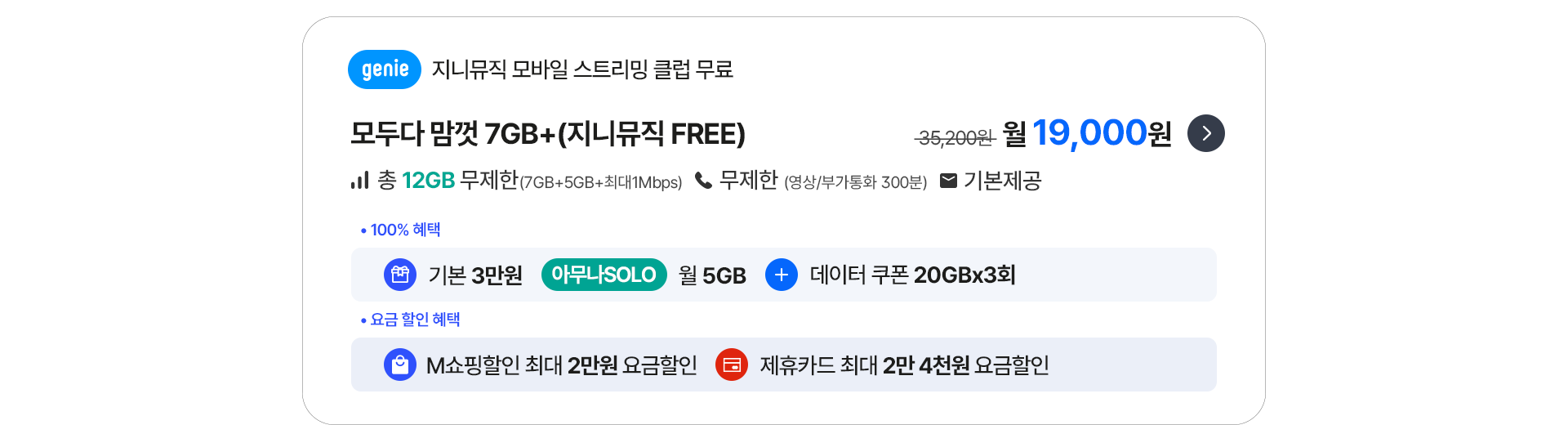 모두다 맘껏 7GB+(지니뮤직 FREE)